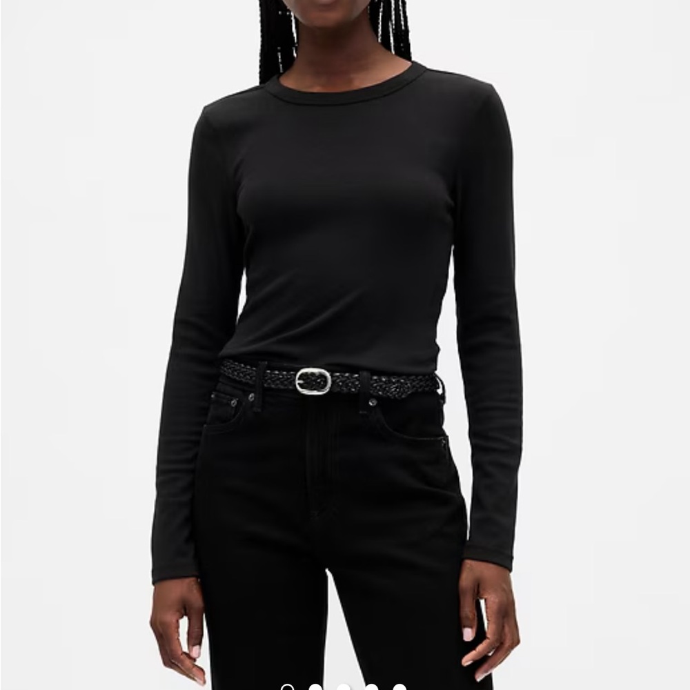 Gap Modern Classic Black Long Sleeve Crewneck Top